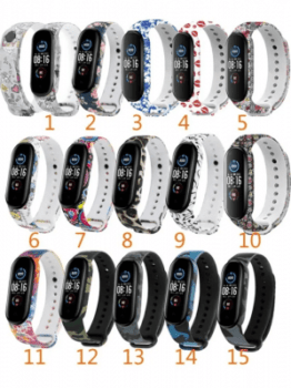 Mi band 5 correa en silicona estampado para xiaomi