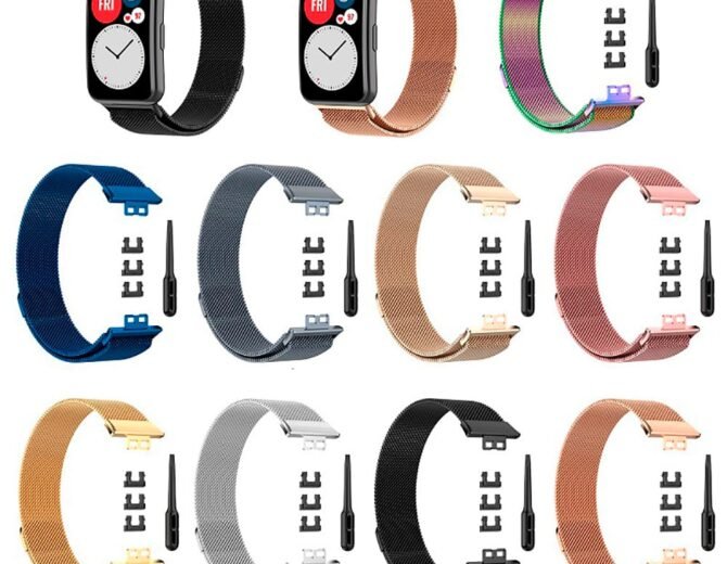 Huawei watch fit correa metálica+protector de pantalla