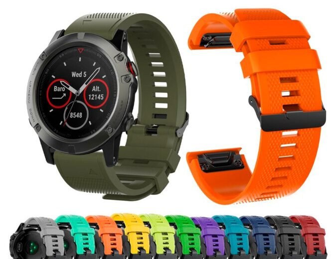Pulso en silicona en para garmin fenix 22mm