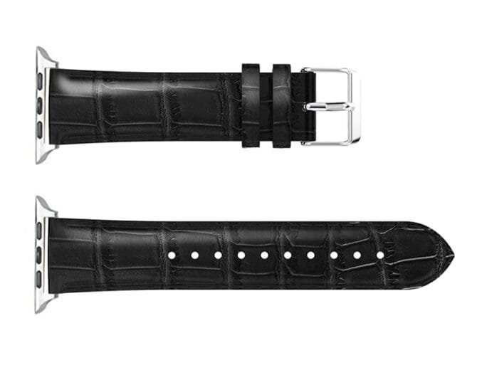 Correa negra en cuero para Apple watch